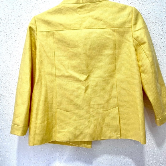 Talbots Sunny Yellow classic button-up 100%linen Jacket 6P - Picture 5 of 8